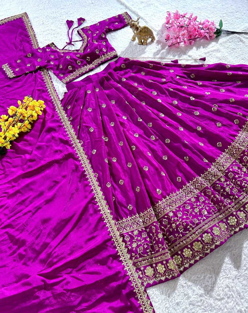 YNF CHINON SILK KESH108 5600 LEHENGAS WHOLESALE EMBROIDERED FANCY TRADITIONAL LEHENGAS MANUFACTURER