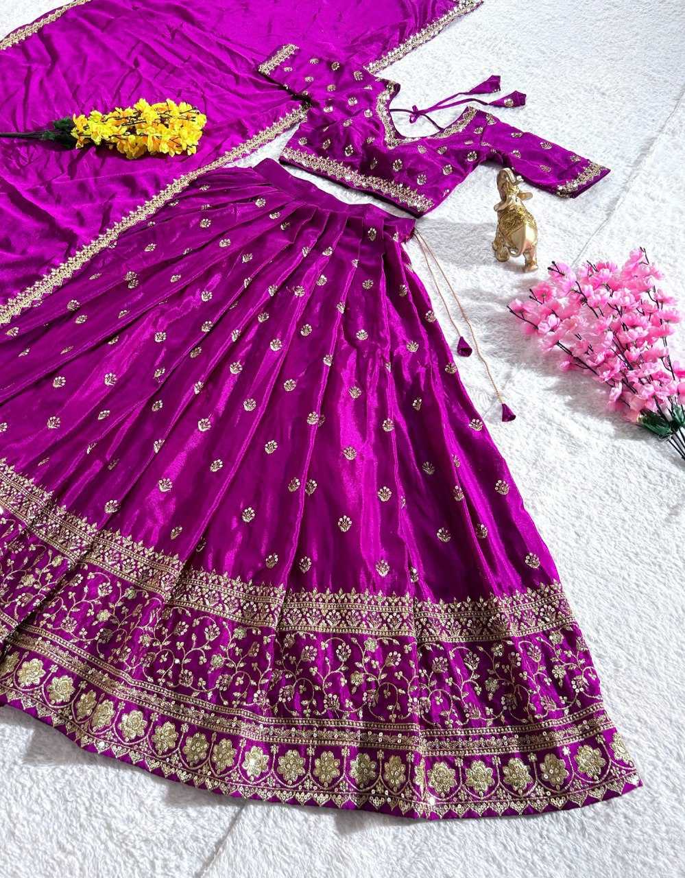 YNF CHINON SILK KESH108 5600 LEHENGAS WHOLESALE EMBROIDERED FANCY TRADITIONAL LEHENGAS MANUFACTURER