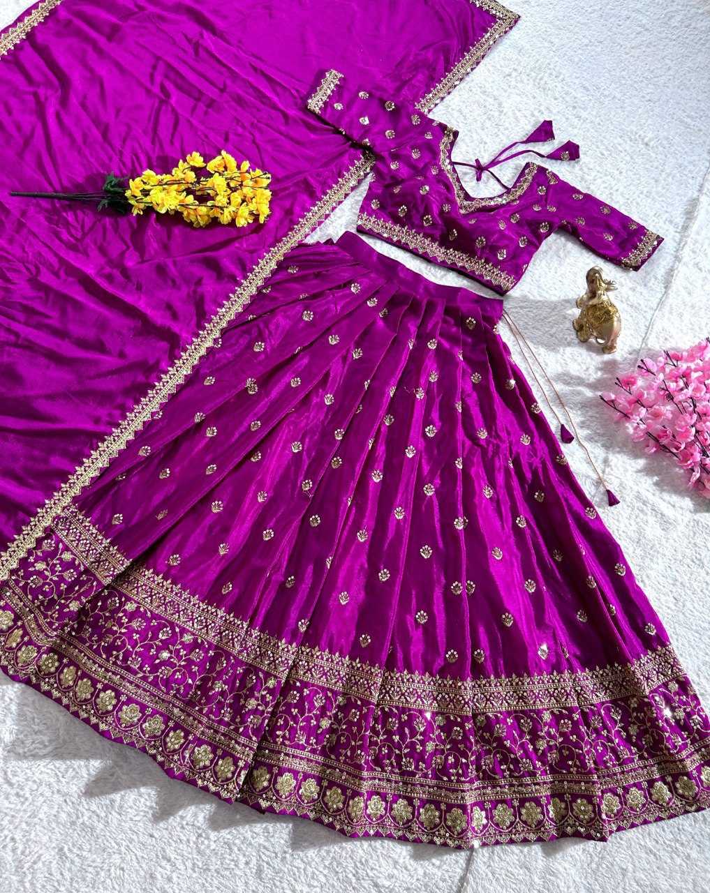 YNF CHINON SILK KESH108 5600 LEHENGAS WHOLESALE EMBROIDERED FANCY TRADITIONAL LEHENGAS MANUFACTURER