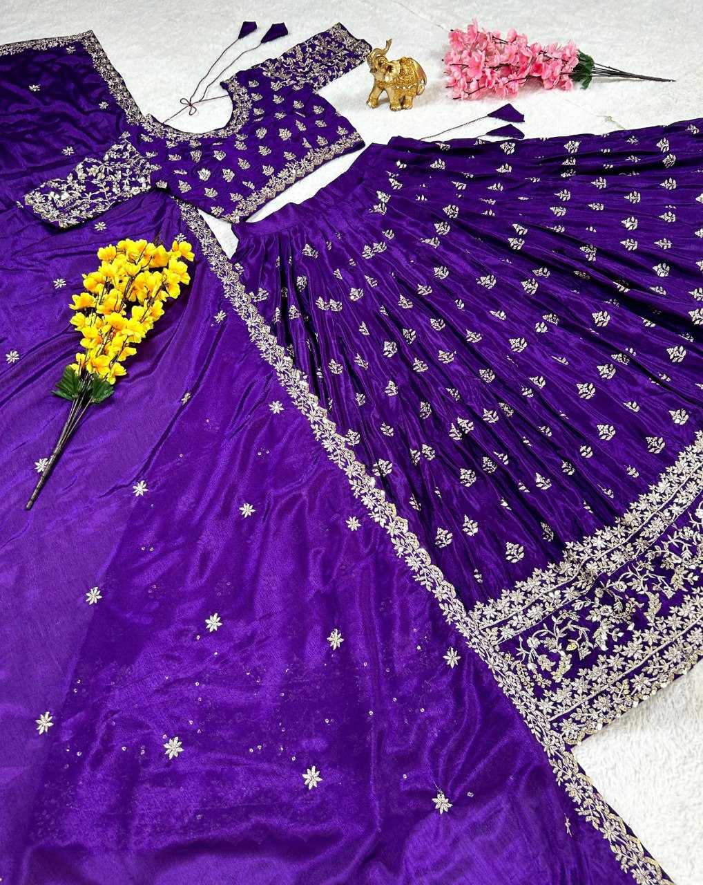 YNF CHINON SILK KESH108 5604 LEHENGAS WHOLESALE DESIGNER TRADITIONAL EMBROIDERED LEHENGAS MANUFACTURER