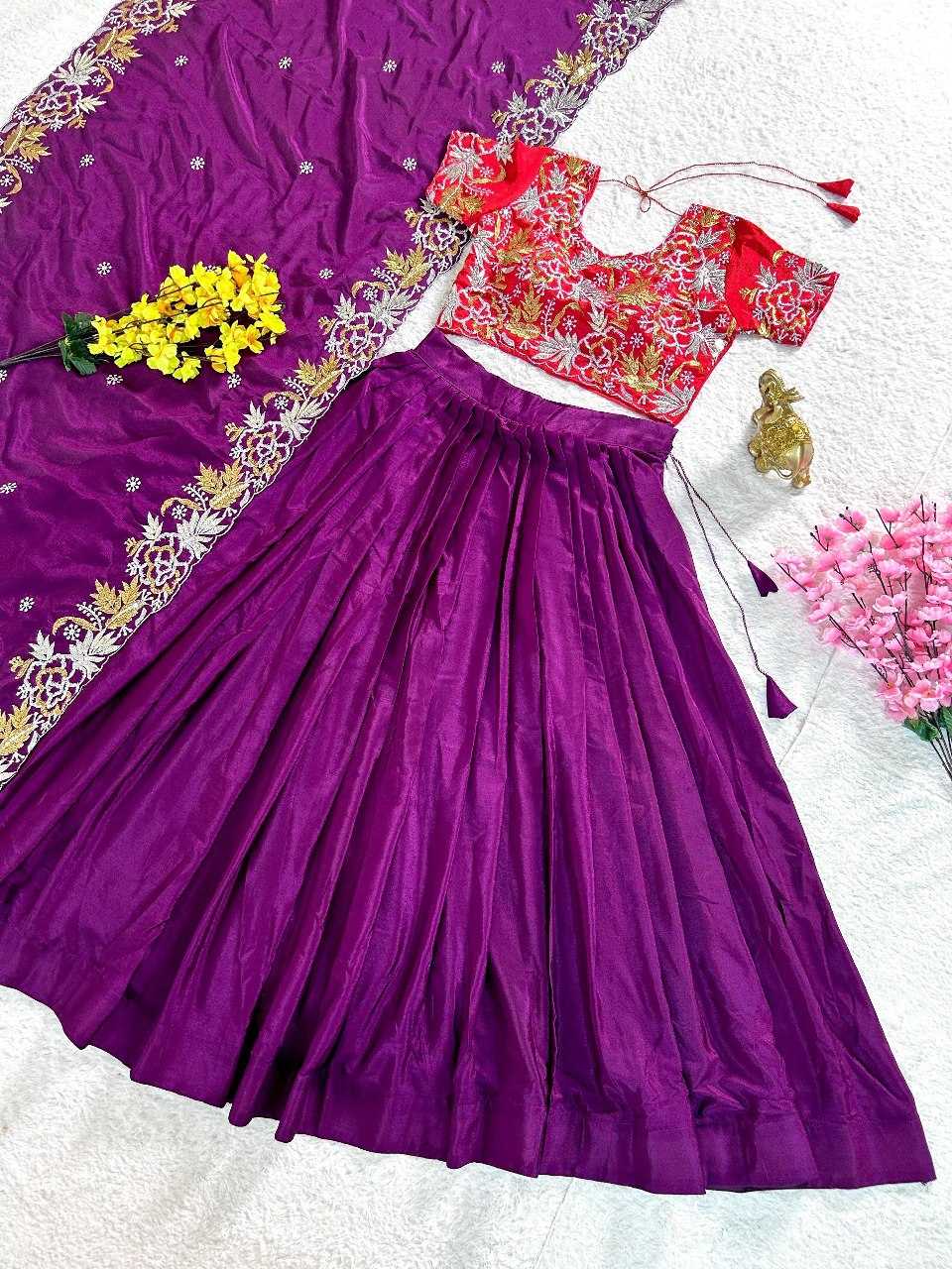 YNF CHINON SILK KESH108 5607 LEHENGAS WHOLESALE TRADITIONAL SILK EMBROIDERED LEHENGAS MANUFACTURER