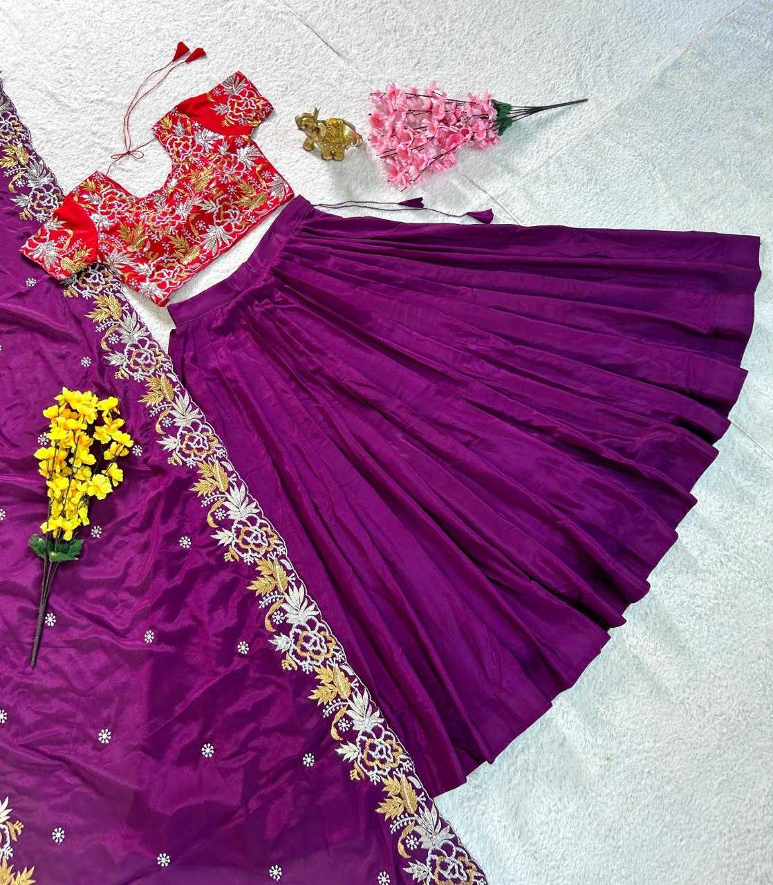 YNF CHINON SILK KESH108 5607 LEHENGAS WHOLESALE TRADITIONAL SILK EMBROIDERED LEHENGAS MANUFACTURER