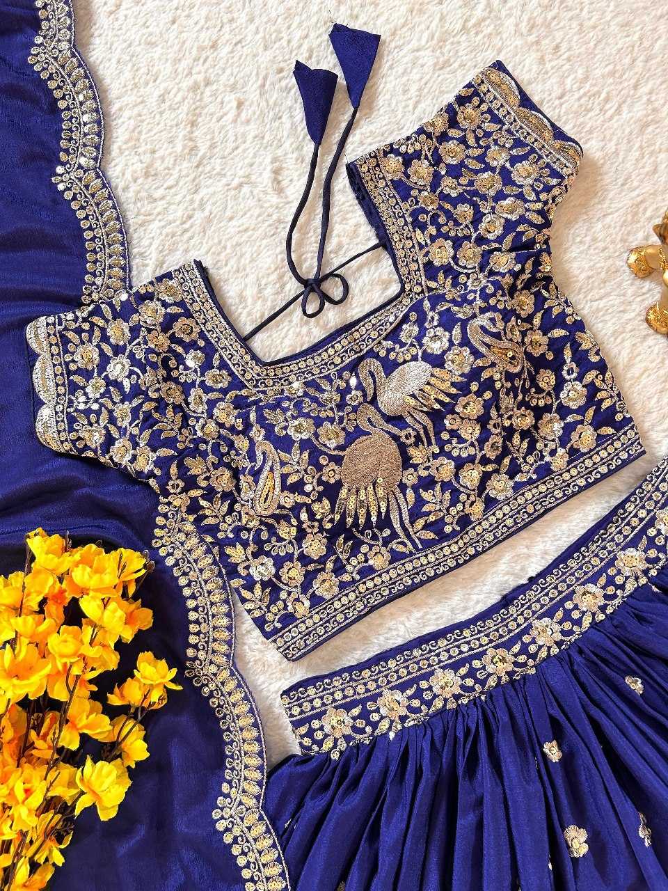 YNF CHINON SILK KESH108 5609 LEHENGAS WHOLESALE TRADITIONAL SILK WEDDING EMBROIDERED LEHENGAS MANUFACTURER