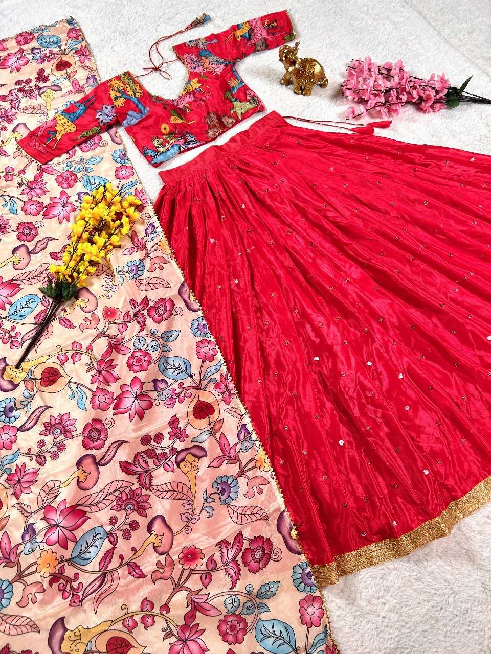 YNF CHINON SILK KESH108 5620 LEHENGAS WHOLESALE SILK PRINTED EMBROIDERED LEHENGAS MANUFACTURER