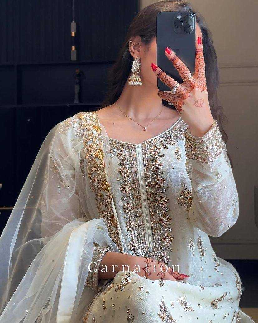 YNF CHINON SILK KESH149 1262 SUITS & DRESSES WHOLESALE PAKISTANI EMBROIDERY PALAZZO  LADIES SILK ZARI WORK SUITS MANUFACTURER