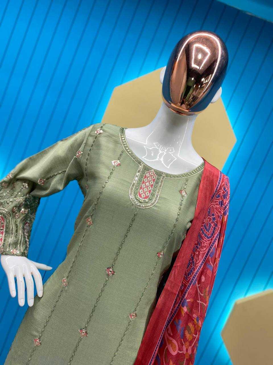 YNF CHINON SILK RIN141 1827 SUITS & DRESSES WHOLESALE LADIES EMBROIDERY LADIES SILK WEDDING SUITS MANUFACTURER