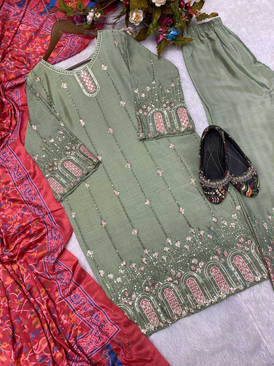 YNF CHINON SILK RIN141 1827 SUITS & DRESSES WHOLESALE LADIES EMBROIDERY LADIES SILK WEDDING SUITS MANUFACTURER