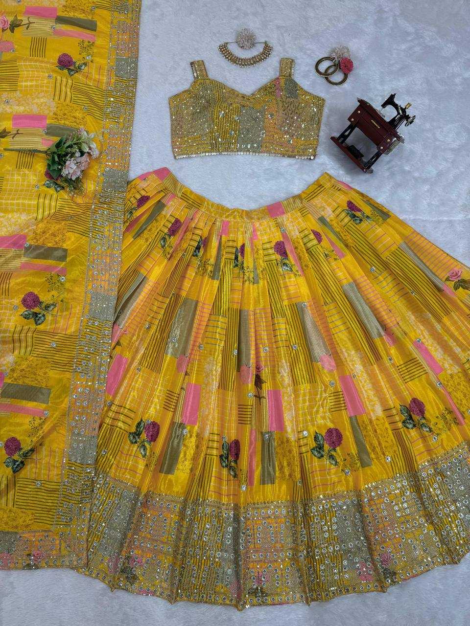 YNF CHINON SILK RIN162 293 LEHENGAS WHOLESALE TRADITIONAL SILK WEDDING LEHENGAS MANUFACTURER