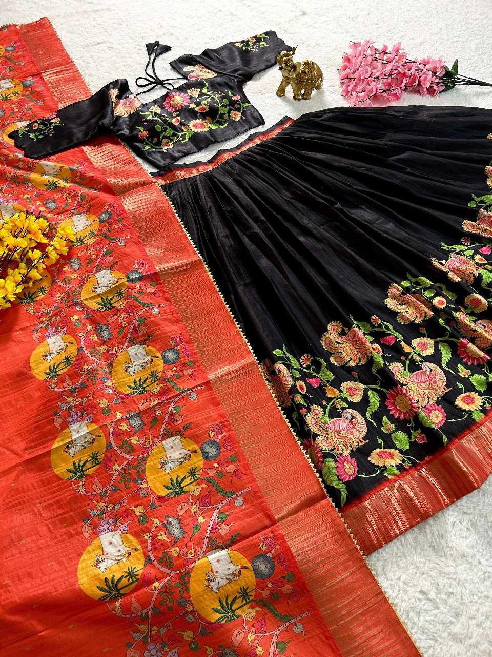 YNF CHINON SILKKESH108 5593 LEHENGAS WHOLESALE KALAMKARI FANCY TRADITIONAL LEHENGAS MANUFACTURER