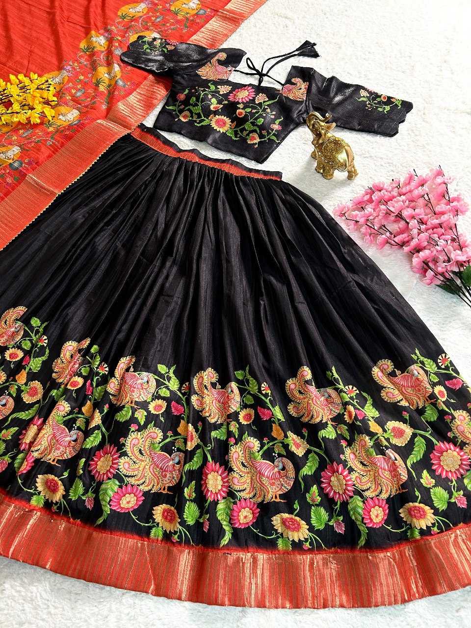 YNF CHINON SILKKESH108 5593 LEHENGAS WHOLESALE KALAMKARI FANCY TRADITIONAL LEHENGAS MANUFACTURER