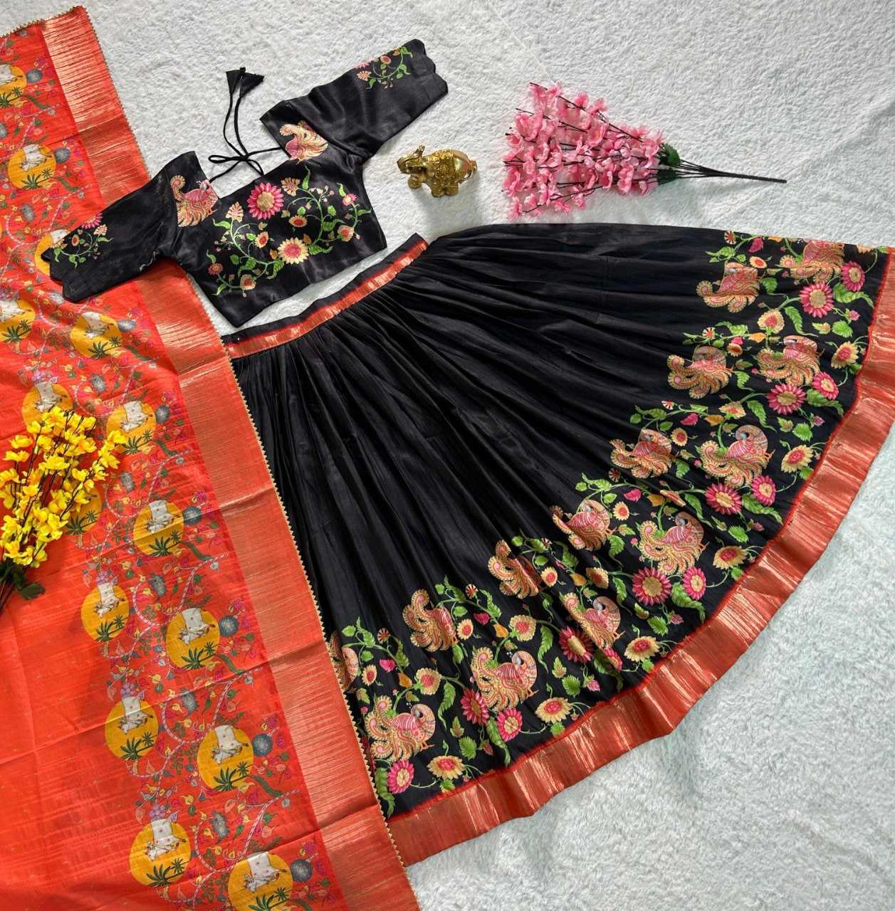 YNF CHINON SILKKESH108 5593 LEHENGAS WHOLESALE KALAMKARI FANCY TRADITIONAL LEHENGAS MANUFACTURER