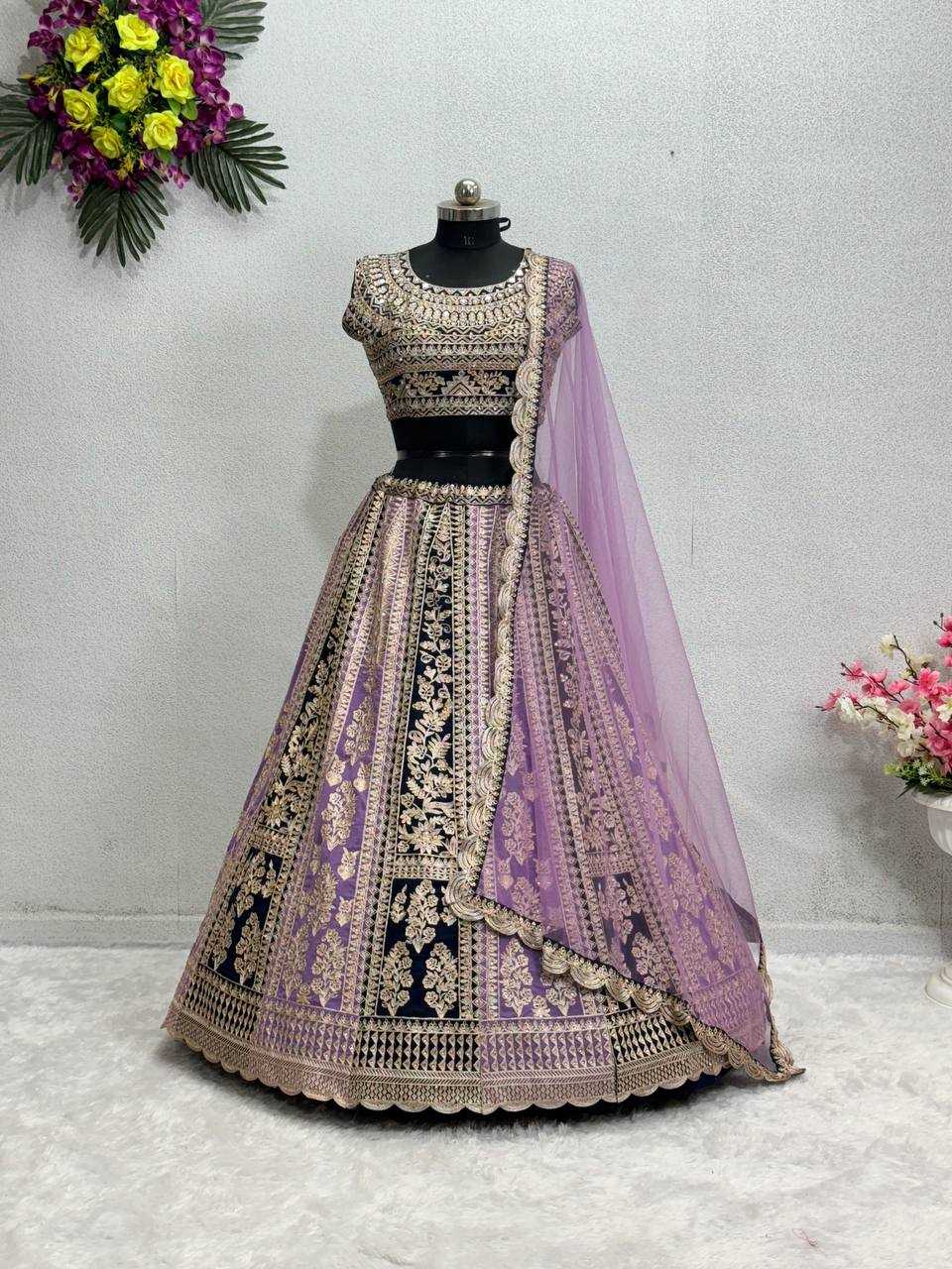 YNF FAUX GEORGETTE KESH138 1015 LEHENGAS WHOLESALE DESIGNER WEDDING EMBROIDERED LEHENGAS MANUFACTURER