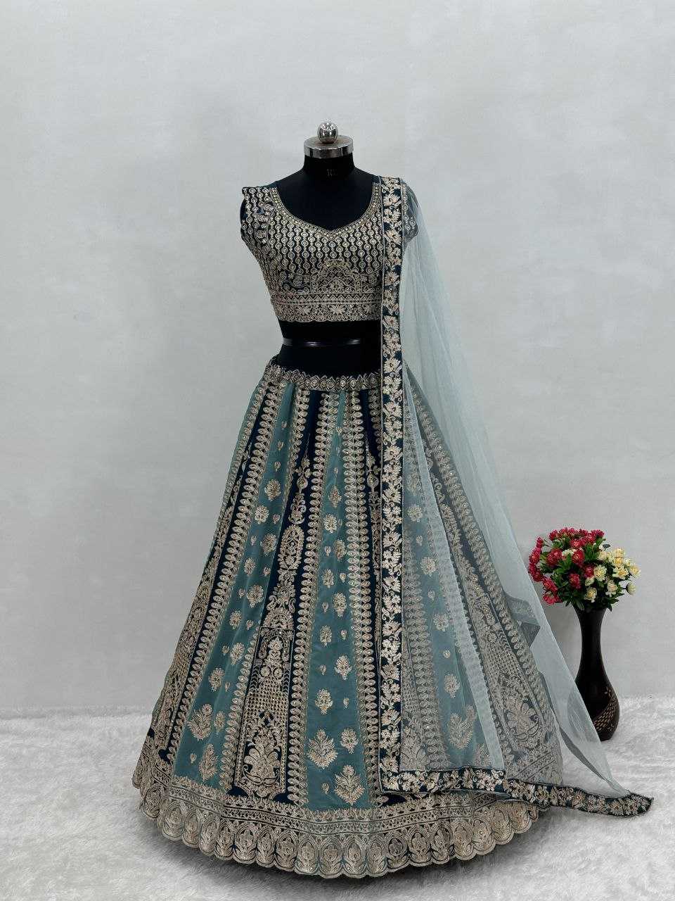 YNF FAUX GEORGETTE KESH138 1021 LEHENGAS WHOLESALE DESIGNER TRADITIONAL EMBROIDERED LEHENGAS MANUFACTURER