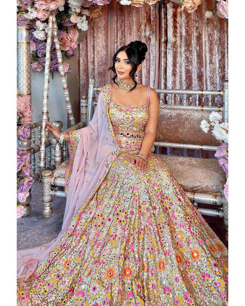 YNF FAUX GEORGETTE RIN108 1643 LEHENGAS WHOLESALE DESIGNER TRADITIONAL EMBROIDERED LEHENGAS MANUFACTURER