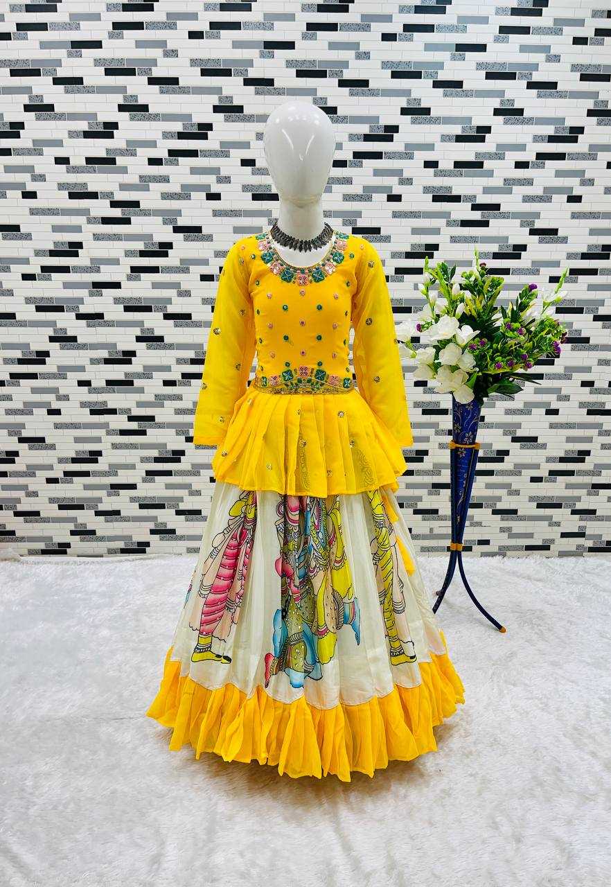 YNF FAUX GEORGETTE RIN154 185 KIDS WEAR WHOLESALE KIDS LEHENGAS MANUFACTURER