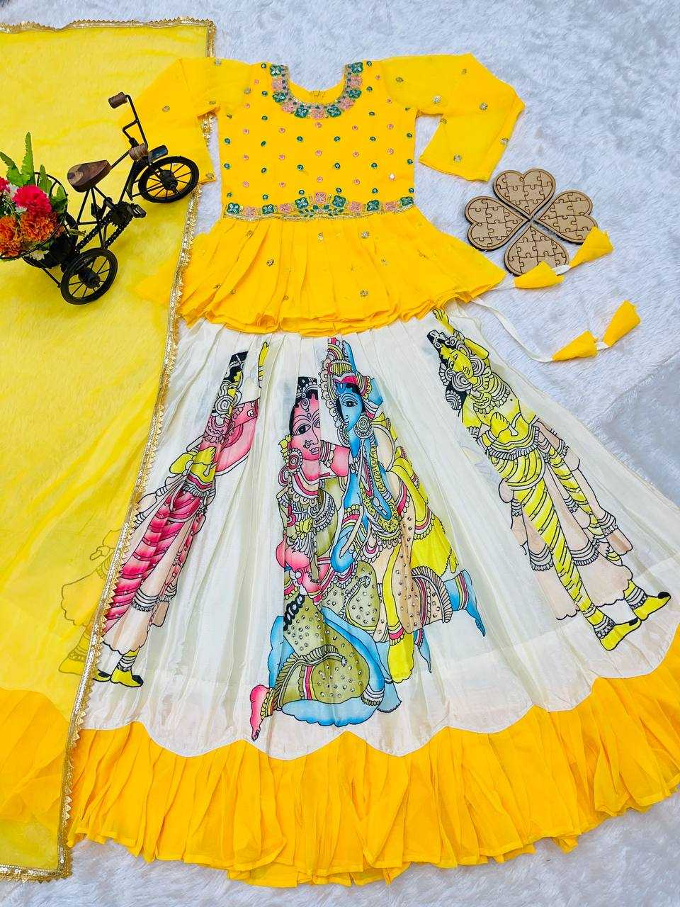 YNF FAUX GEORGETTE RIN154 185 KIDS WEAR WHOLESALE KIDS LEHENGAS MANUFACTURER