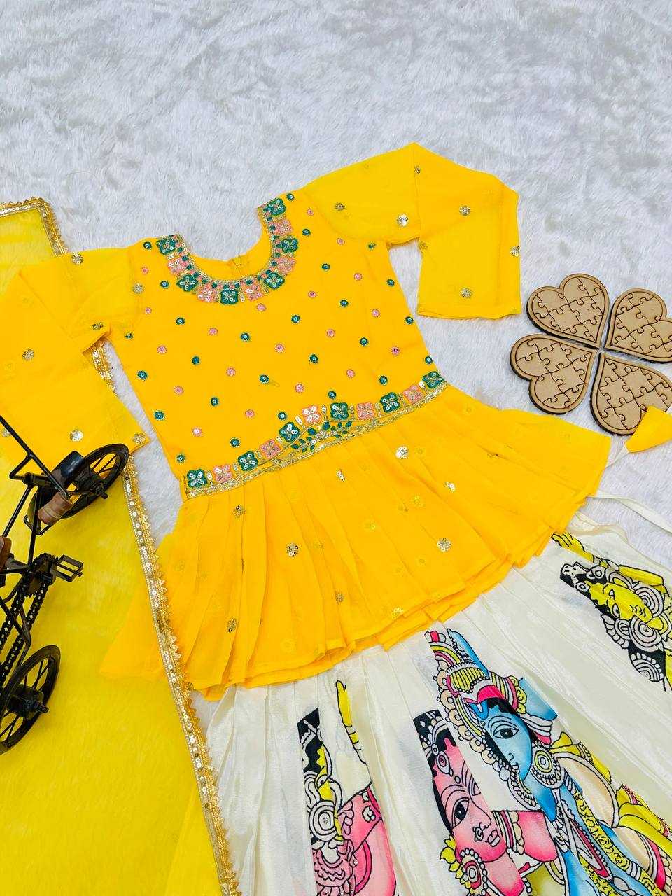 YNF FAUX GEORGETTE RIN154 185 KIDS WEAR WHOLESALE KIDS LEHENGAS MANUFACTURER