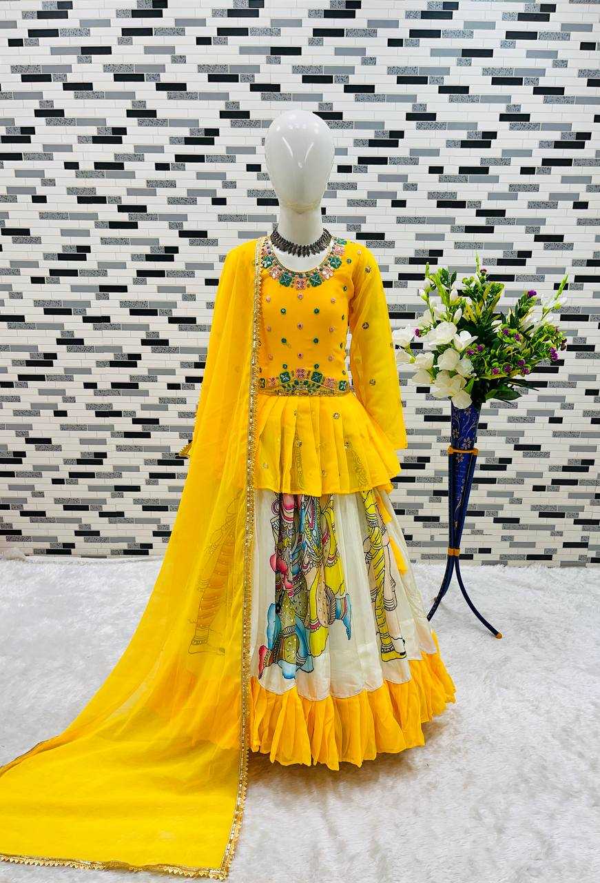 YNF FAUX GEORGETTE RIN154 185 KIDS WEAR WHOLESALE KIDS LEHENGAS MANUFACTURER