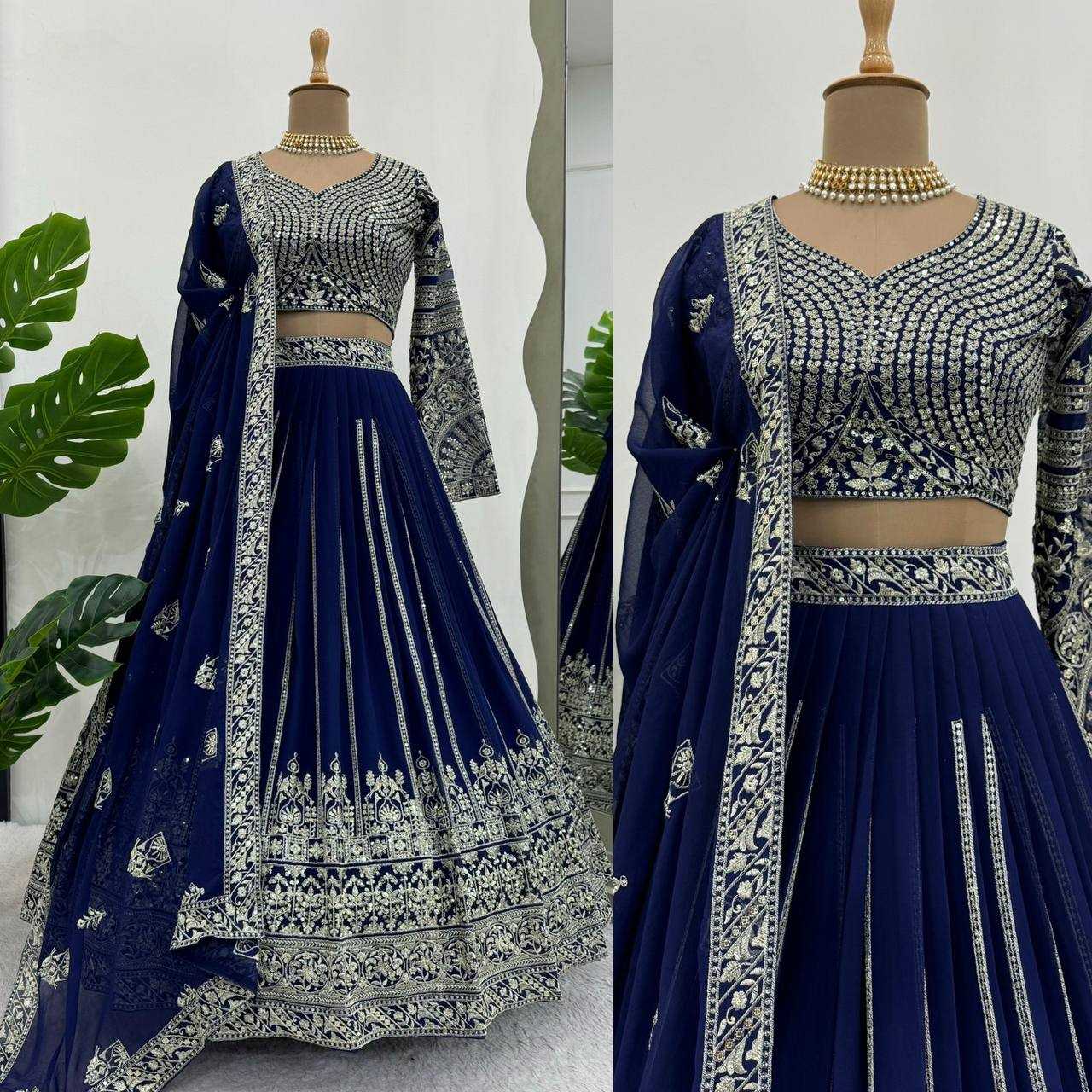 YNF FAUX GEORGETTE RIN162 295 LEHENGAS WHOLESALE FANCY TRADITIONAL LEHENGAS MANUFACTURER