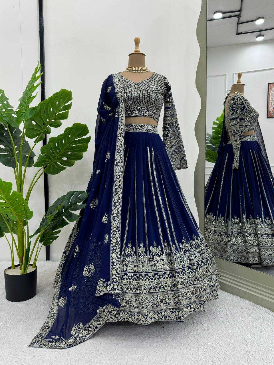 YNF FAUX GEORGETTE RIN162 295 LEHENGAS WHOLESALE FANCY TRADITIONAL LEHENGAS MANUFACTURER