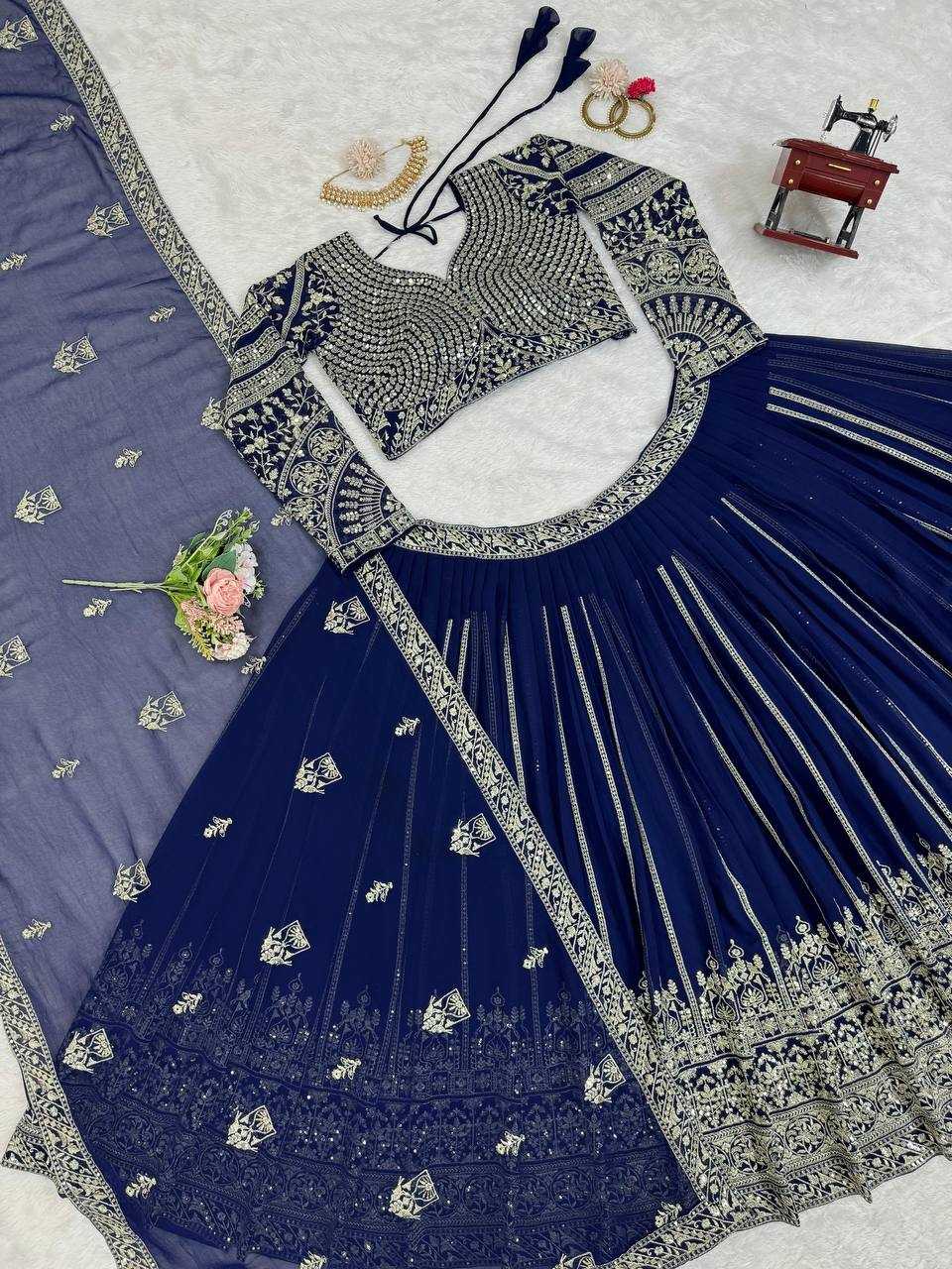 YNF FAUX GEORGETTE RIN162 295 LEHENGAS WHOLESALE FANCY TRADITIONAL LEHENGAS MANUFACTURER