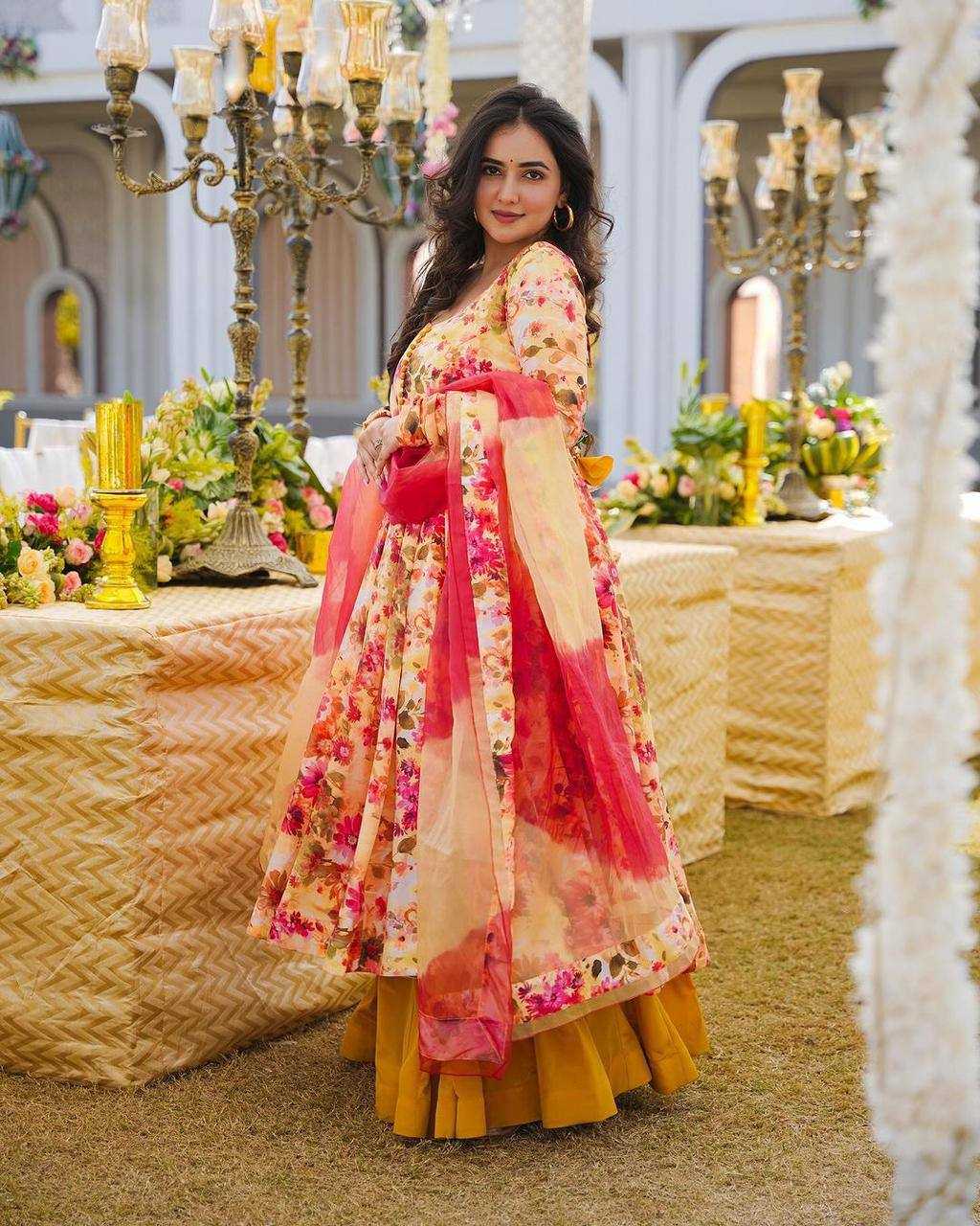 YNF GEORGETTE KESH149 1222 GOWNS WHOLESALE PRINTED FANCY ANARKALI LONG GEORGETTE GOWNS MANUFACTURER