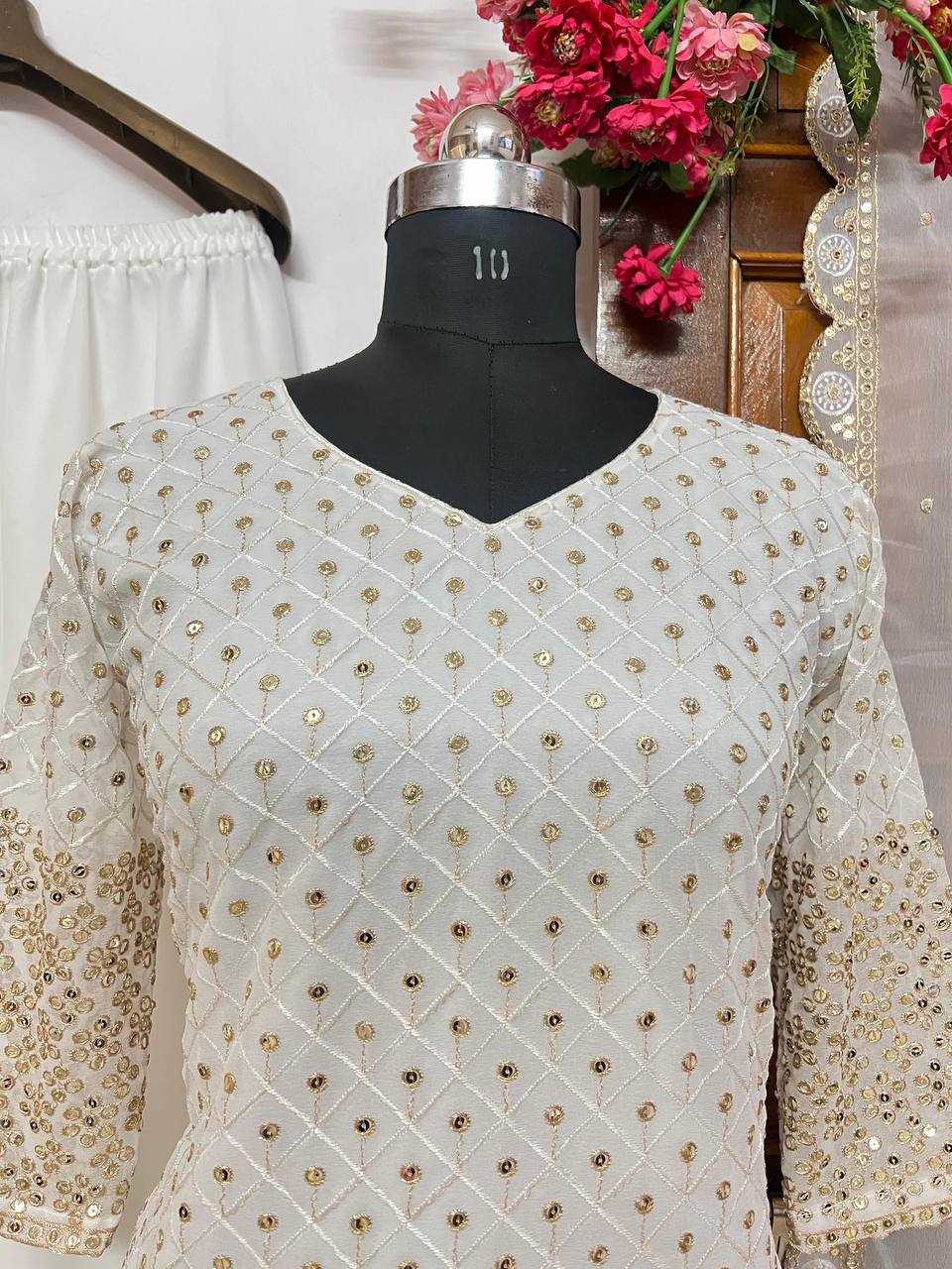 YNF GEORGETTE KESH149 1235 SUITS & DRESSES WHOLESALE PAKISTANI EMBROIDERY PALAZZO GEORGETTE WEDDING SUITS MANUFACTURER