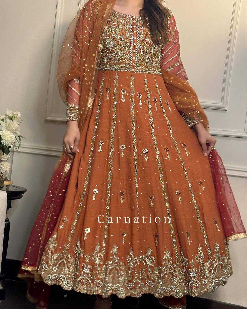 YNF GEORGETTE KESH149 1238 GOWNS WHOLESALE GEORGETTE EMBROIDERED ANARKALI LONG GOWNS MANUFACTURER