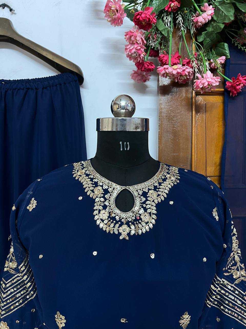 YNF GEORGETTE KESH149 1247 SUITS & DRESSES WHOLESALE SHARARA SALWAR EMBROIDERY GEORGETTE PARTY WEAR SUITS MANUFACTURER