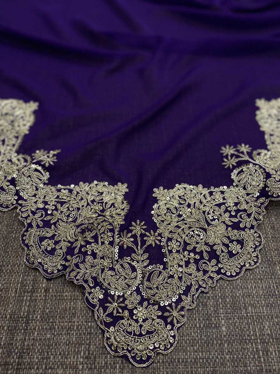 YNF GEORGETTE RIN141 1598 SAREES WHOLESALE GEORGETTE SEQUENCE EMBROIDERED LACE BORDER MADHURI DIXIT CUTWORK SAREES MANUFACTURER