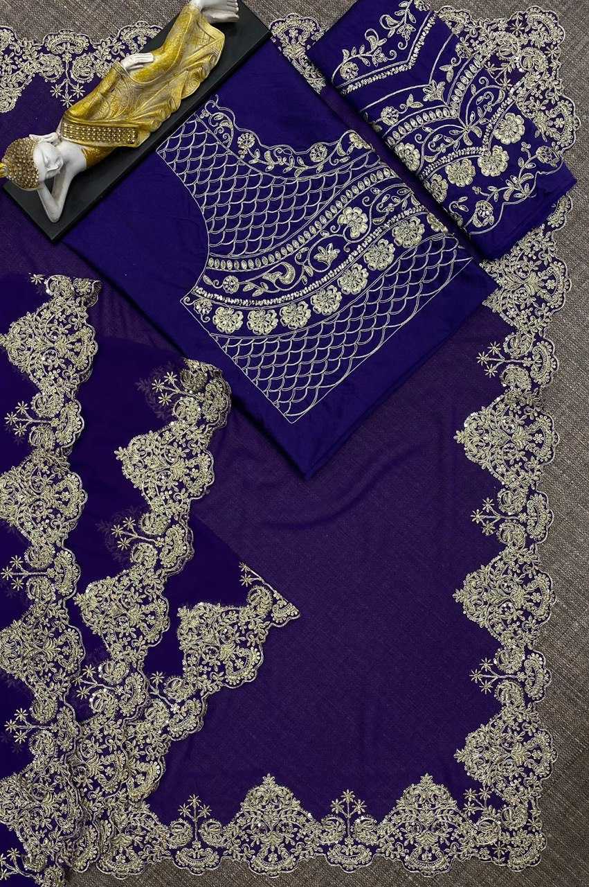 YNF GEORGETTE RIN141 1598 SAREES WHOLESALE GEORGETTE SEQUENCE EMBROIDERED LACE BORDER MADHURI DIXIT CUTWORK SAREES MANUFACTURER