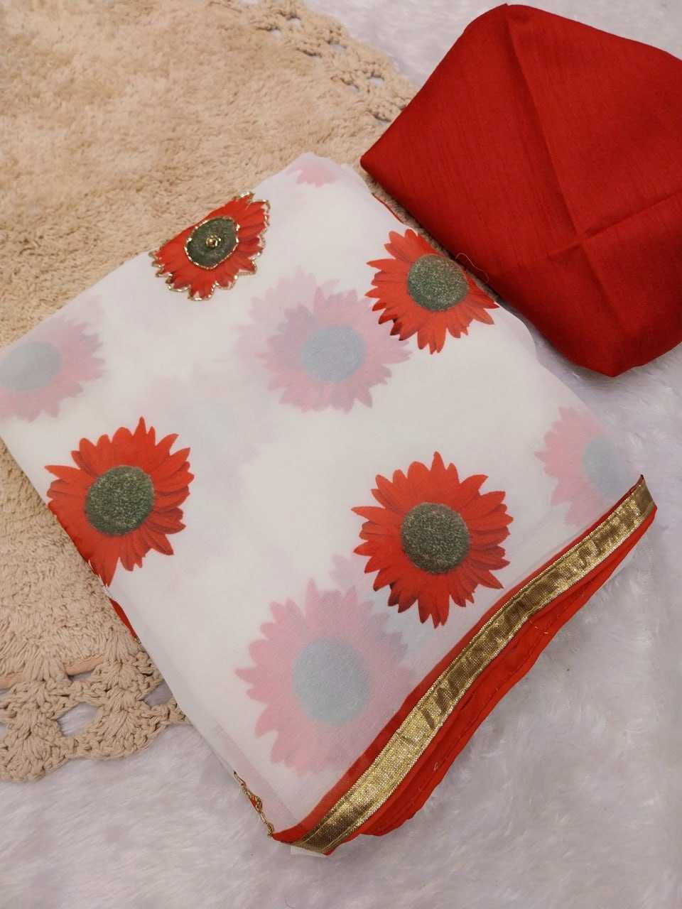 YNF GEORGETTE RIN171 478 SAREES WHOLESALE PRINTED GEORGETTE HAND WORK GOTA PATTI SAREES MANUFACTURER