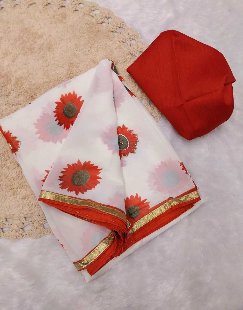 YNF GEORGETTE RIN171 478 SAREES WHOLESALE PRINTED GEORGETTE HAND WORK GOTA PATTI SAREES MANUFACTURER