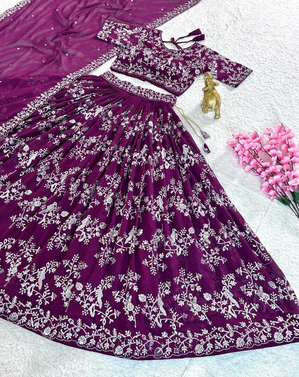 YNF GEORGETTE SILK KESH108 5599 LEHENGAS WHOLESALE EMBROIDERED FANCY TRADITIONAL LEHENGAS MANUFACTURER