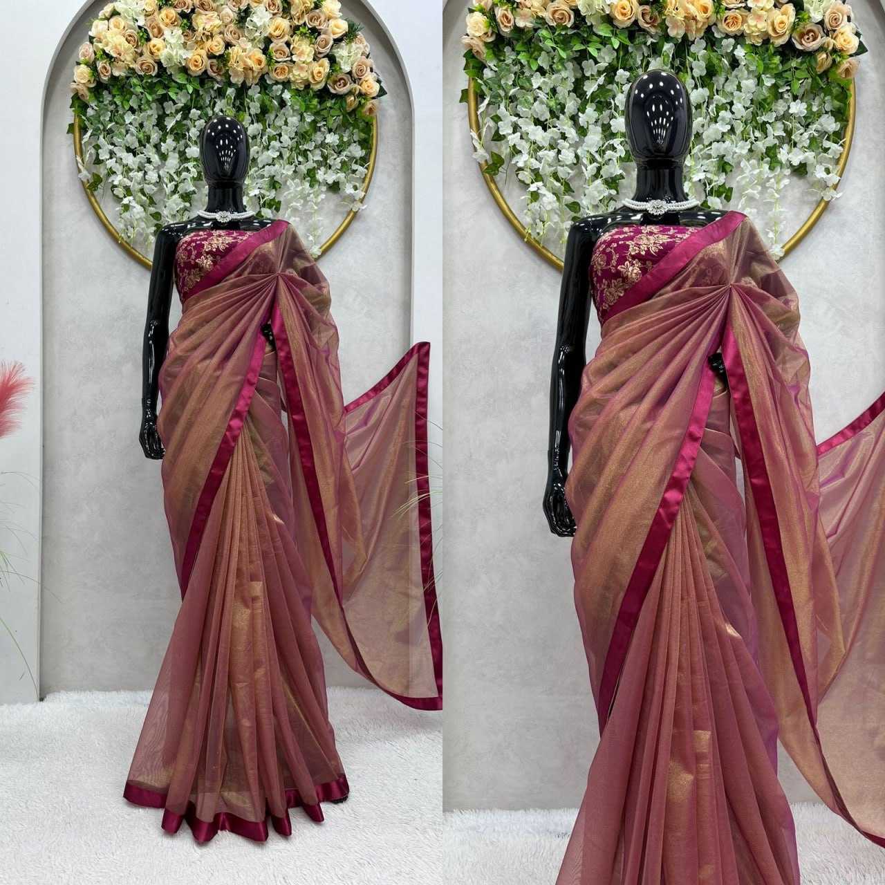 YNF JIMMY CHOO RIN133 438 SAREES WHOLESALE JIMMY CHOO PARTY WEAR LACE BORDER ZARI BORDER SAREES MANUFACTURER