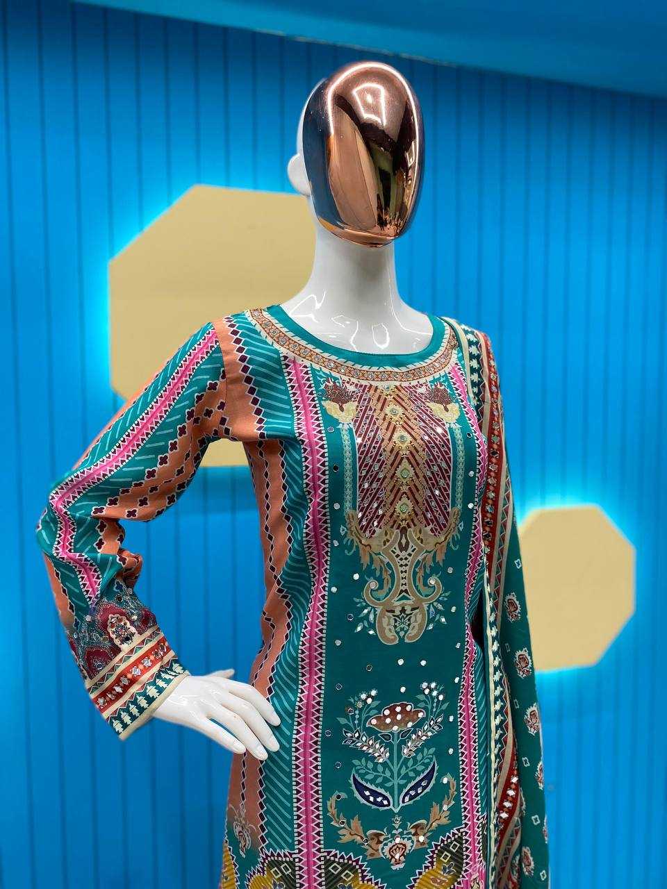 YNF MASLIN RIN141 1840 SUITS & DRESSES WHOLESALE SHARARA SALWAR PRINTED EMBROIDERY PARTY WEAR SUITS MANUFACTURER