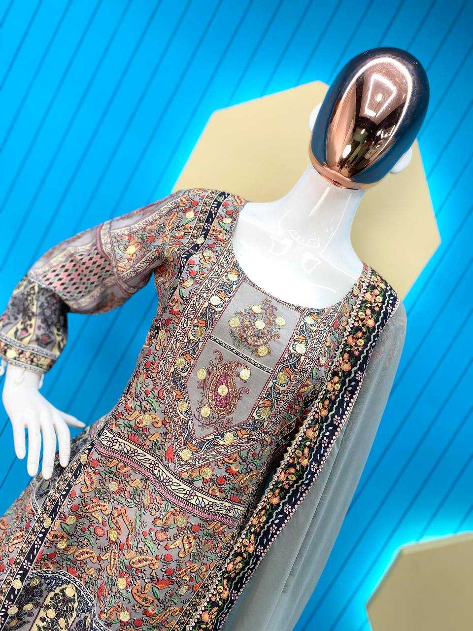 YNF MASLIN RIN141 1856 SUITS & DRESSES WHOLESALE LADIES KASHMIRI PRINTED LADIES SILK SUITS MANUFACTURER