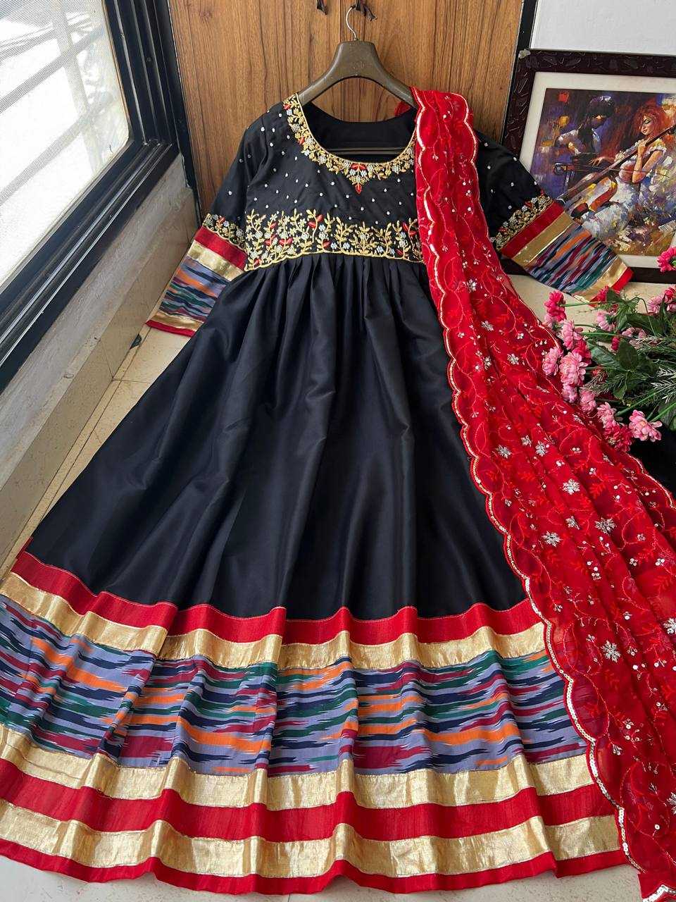 YNF MUSLIN COTTON KESH149 1237 GOWNS WHOLESALE EMBROIDERY ANARKALI PARTY LONG GOWNS MANUFACTURER