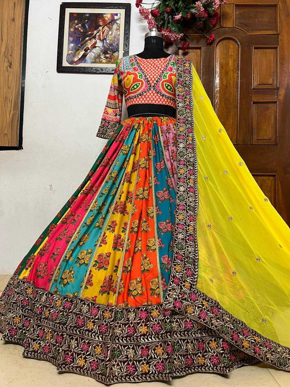 YNF MUSLIN COTTON KESH149 1239 LEHENGAS WHOLESALE FANCY TRADITIONAL PRINTED EMBROIDERED LEHENGAS MANUFACTURER