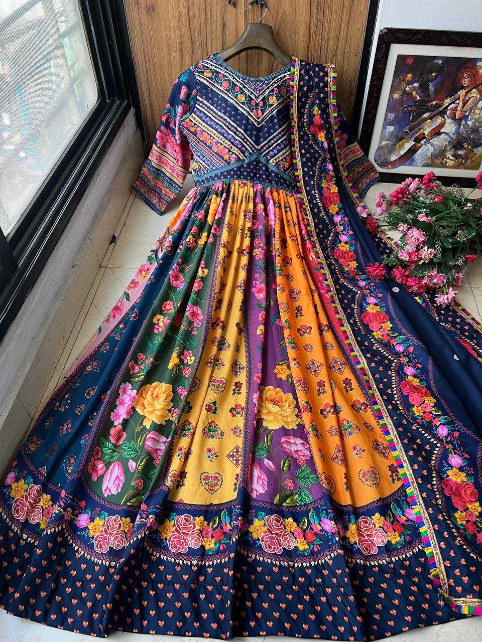 YNF MUSLIN COTTON KESH149 1241 GOWNS WHOLESALE PRINTED FANCY ANARKALI LONG GOWNS MANUFACTURER