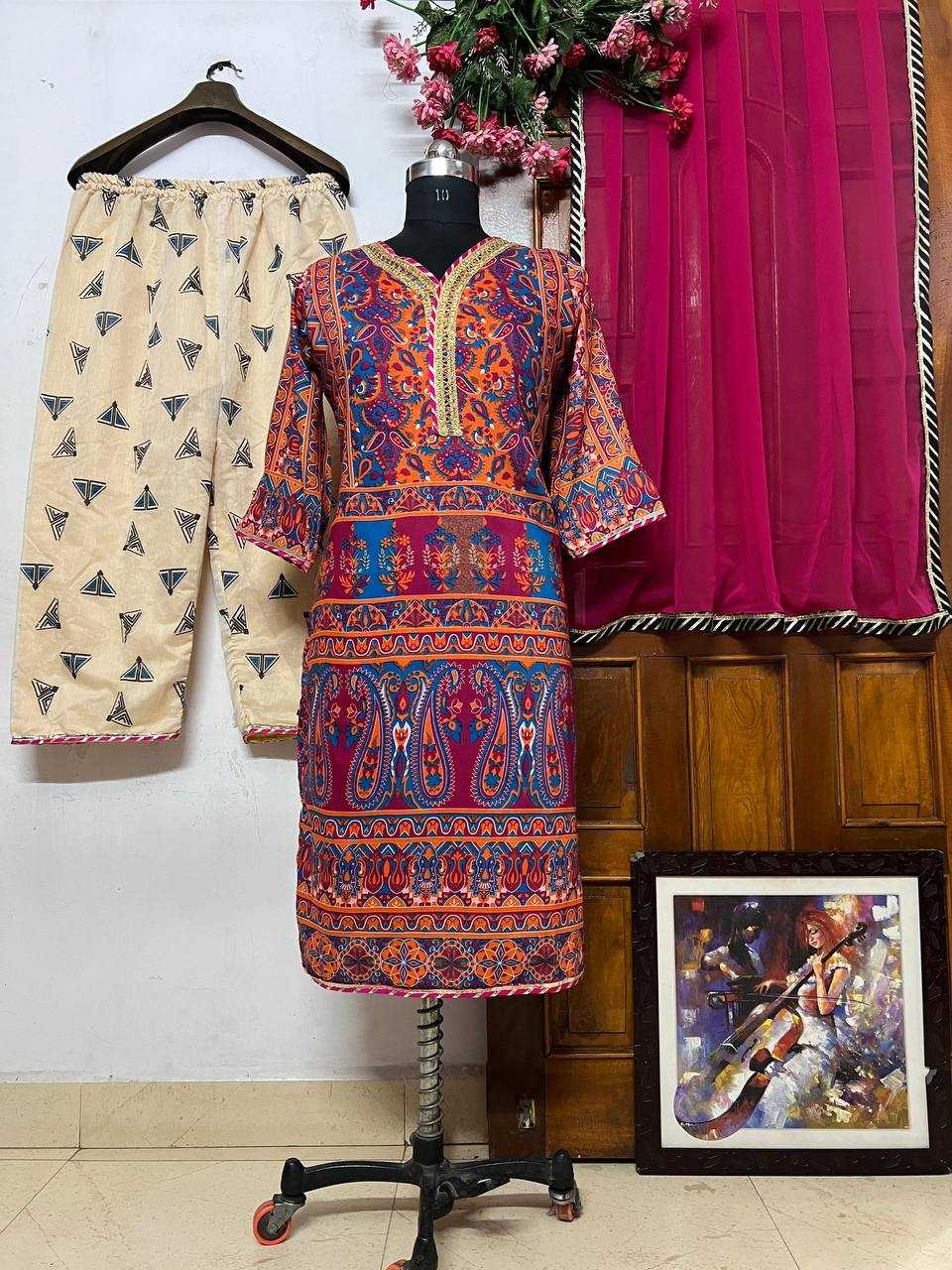 YNF MUSLIN COTTON KESH149 1254 SUITS & DRESSES WHOLESALE PRINTED COTTON PALAZZO ZARI WORK SUITS MANUFACTURER