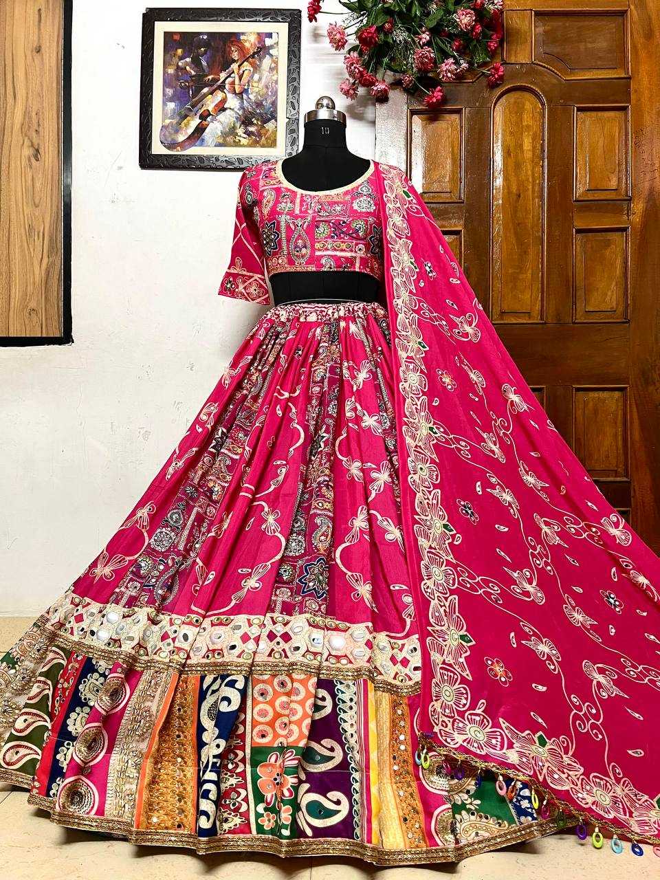 YNF MUSLIN COTTON KESH151 055 LEHENGAS WHOLESALE TRADITIONAL PRINTED DESIGNER NAVRATRI CHANIYA CHOLI MANUFACTURER