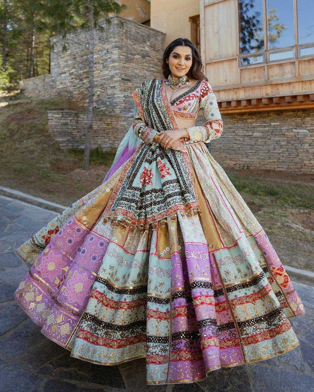 YNF MUSLIN COTTON KESH151 079 LEHENGAS WHOLESALE TRADITIONAL PRINTED NAVRATRI CHANIYA CHOLI MANUFACTURER