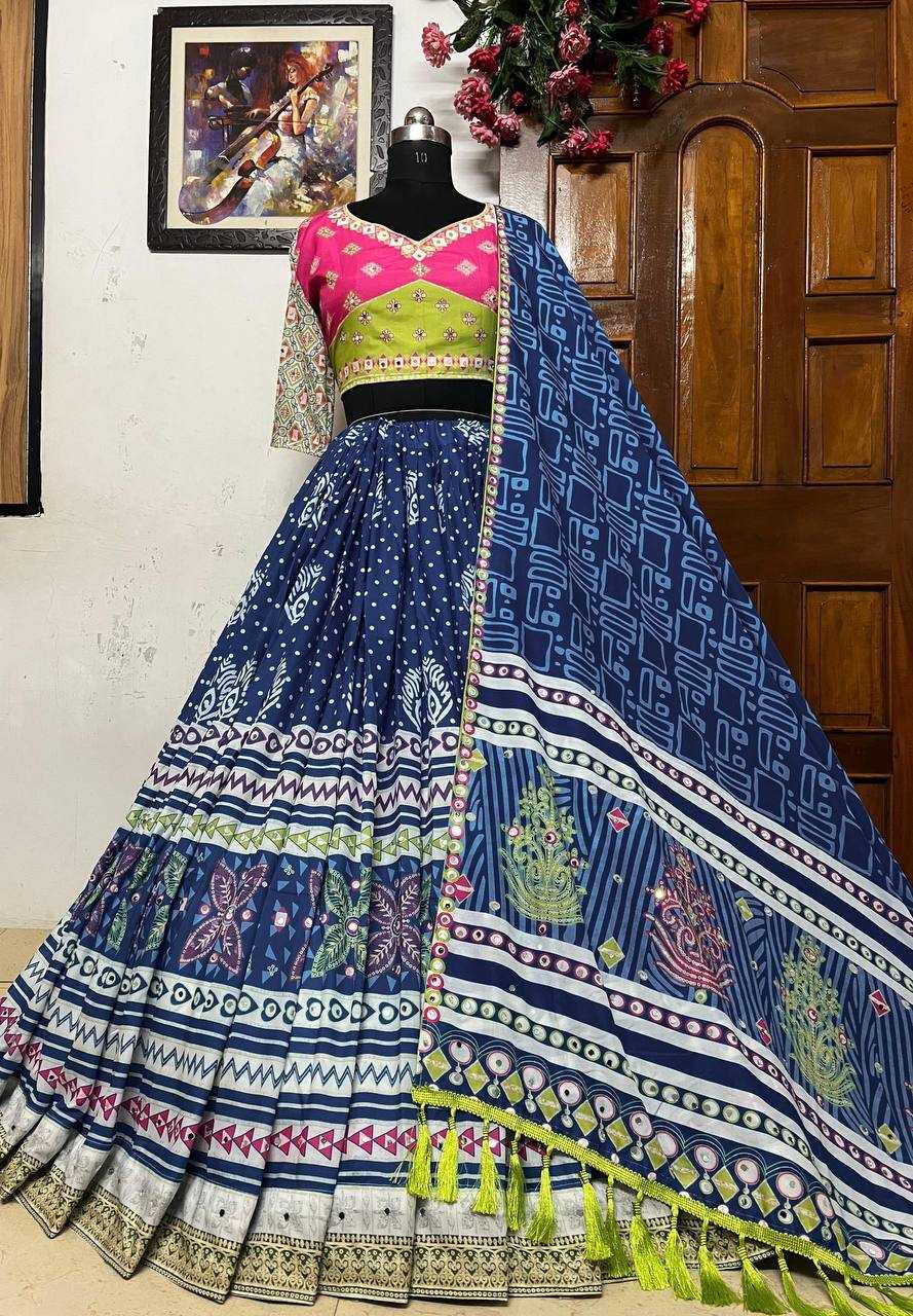 YNF MUSLIN COTTON KESH151 080 LEHENGAS WHOLESALE TRADITIONAL PRINTED NAVRATRI CHANIYA CHOLI MANUFACTURER