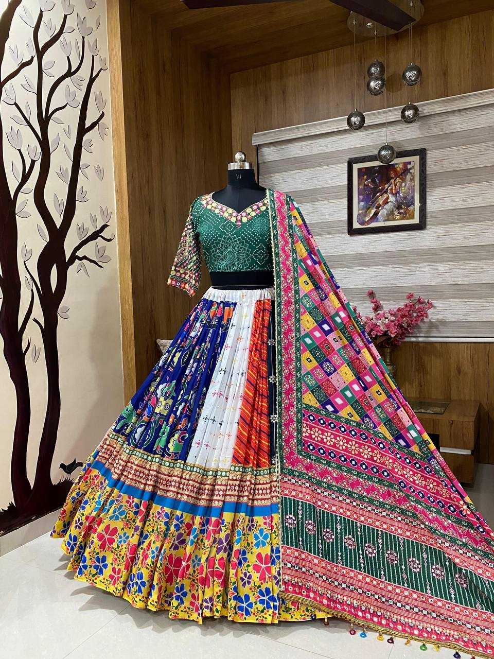 YNF MUSLIN COTTON KESH151 085 LEHENGAS WHOLESALE TRADITIONAL PRINTED NAVRATRI CHANIYA CHOLI MANUFACTURER