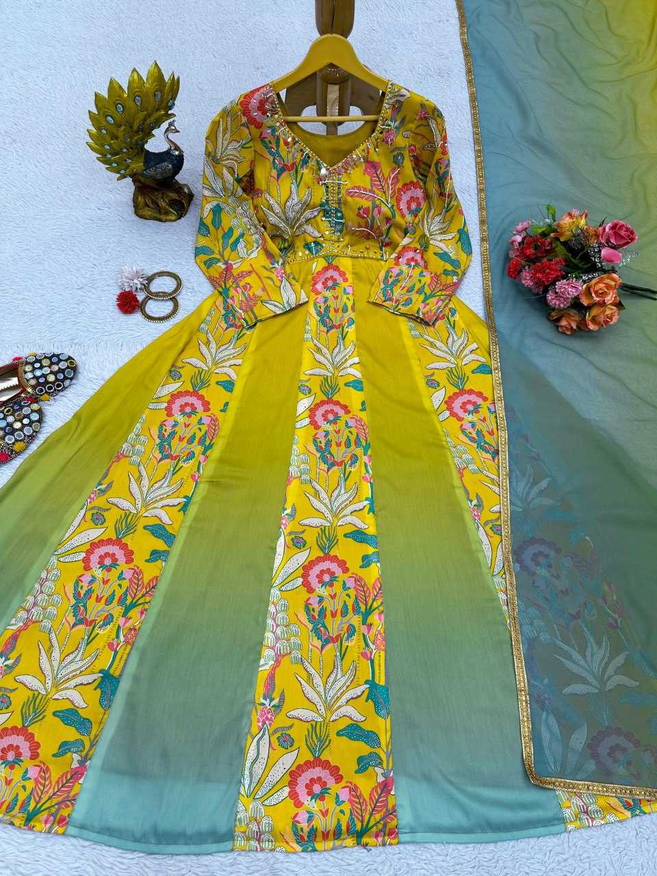 YNF MUSLIN RIN133 1461-B SUITS & DRESSES WHOLESALE PRINTED EMBROIDERY ANARKALI SUITS MANUFACTURER