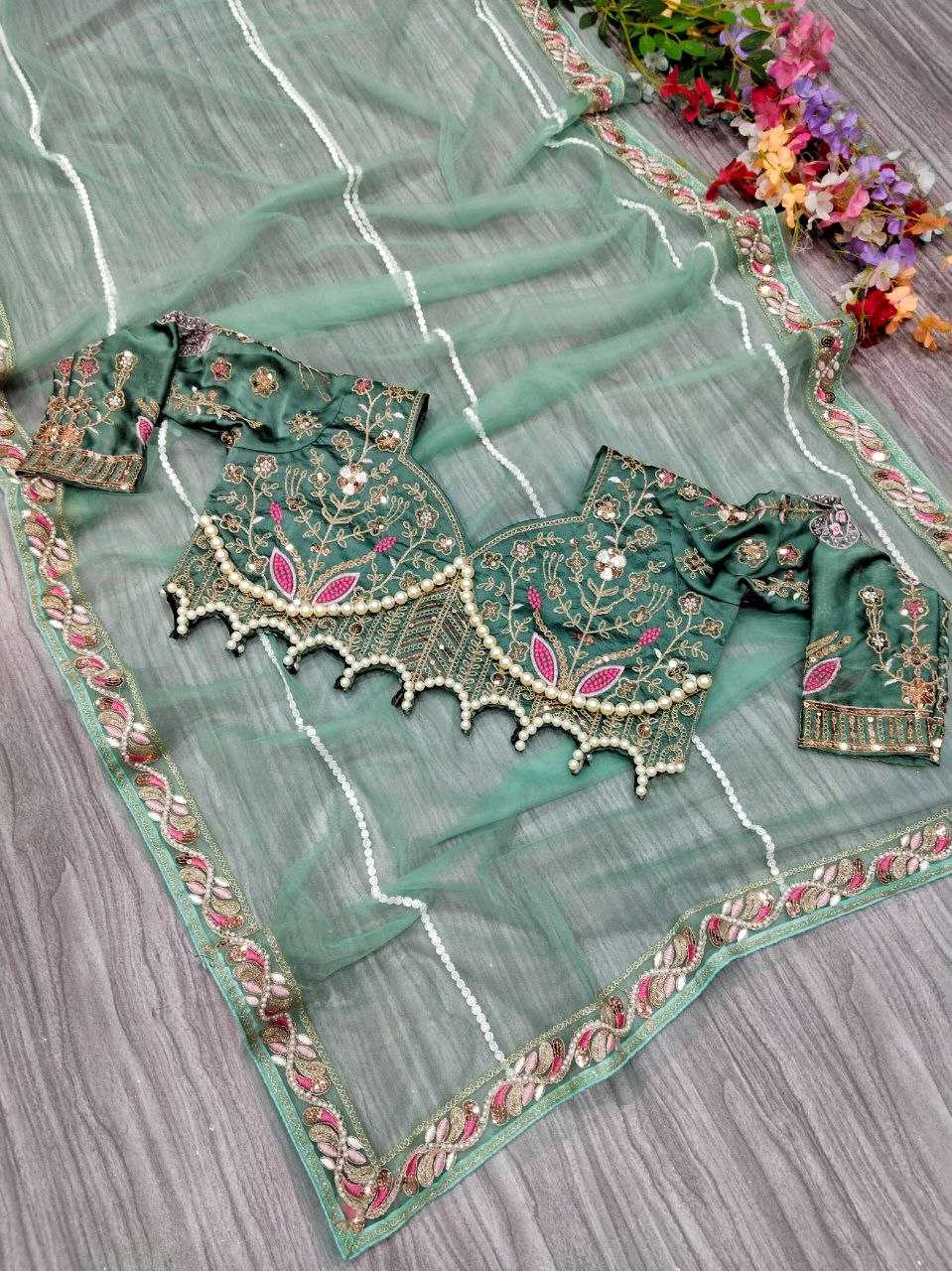 YNF NET RIN106 60 SAREES WHOLESALE PARTY WEAR NET SEQUIN EMBROIDERED SAREES MANUFACTURER