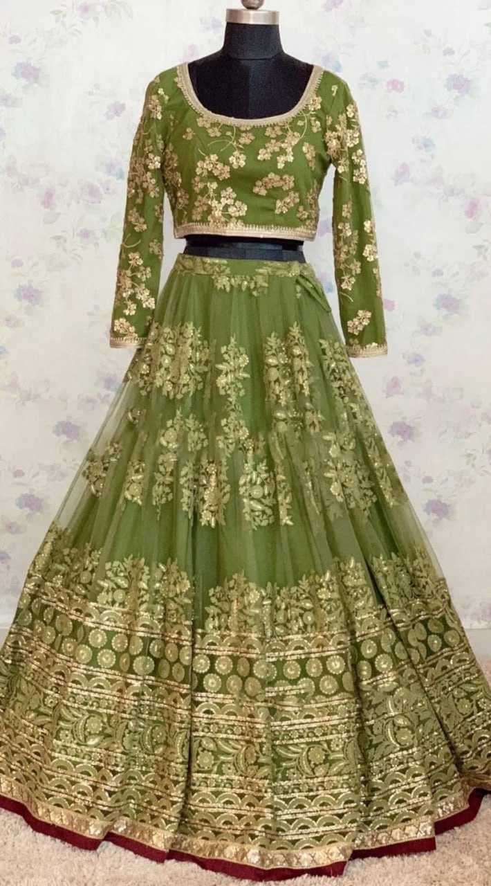 YNF NET RIN162 173 LEHENGAS WHOLESALE FANCY TRADITIONAL NET FANCY LEHENGAS MANUFACTURER