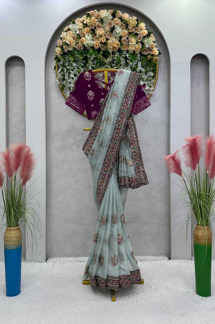 YNF ORGANZA RIN133 460 SAREES WHOLESALE DESIGNER ORGANZA PARTY WEAR SEQUENCE SAREES MANUFACTURER