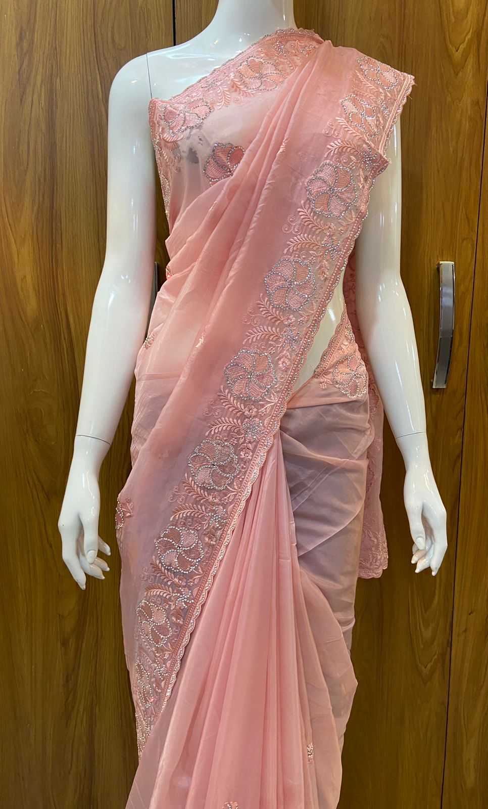 YNF PURE VISCOS RIN109 RBC36 SAREES WHOLESALE WORK EMBROIDERED VISCOSE SAREES MANUFACTURER